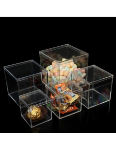 Cutie acrilica cu capac, cub transparent 6.5cm 2