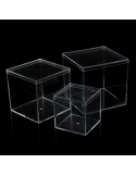 Cutie acrilica cu capac, cub transparent 6.5cm
