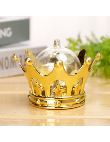 Coroana argintie, cutiuta acrilica 9cm