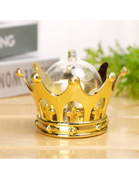 Coroana argintie, cutiuta acrilica 9cm