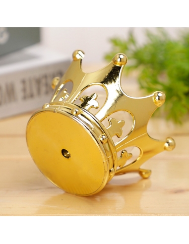 Coroana argintie, cutiuta acrilica 9cm