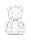 Ursulet transparent, cutiuta acrilica 7cm