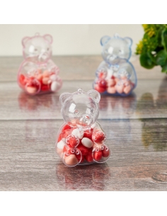 Ursulet transparent, cutiuta acrilica 7cm 2