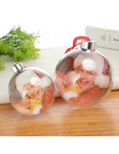 Glob acrilic personalizabil cu dop argintiu 8cm 2