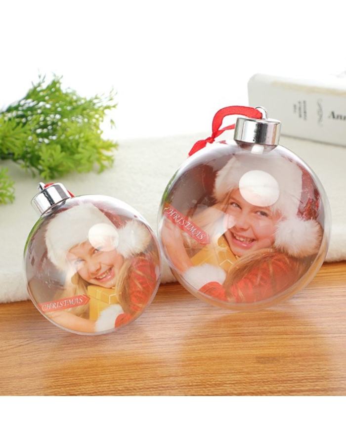 Glob acrilic personalizabil cu dop argintiu 8cm