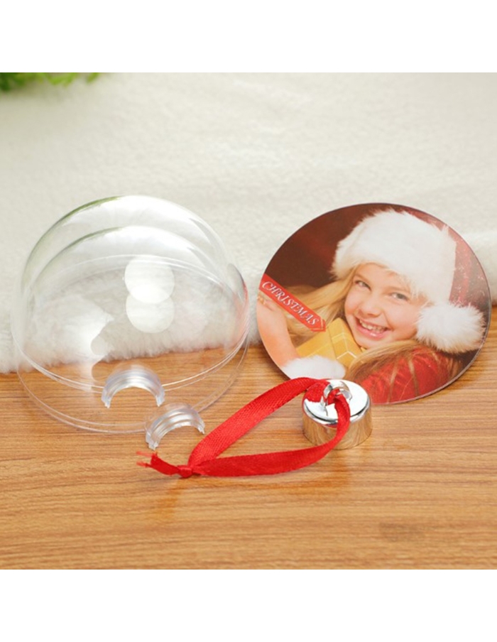 Glob acrilic personalizabil cu dop argintiu 8cm