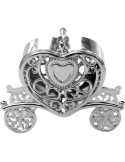 Caleasca inima baroque argintie, caseta marturie