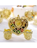 Caleasca inima baroque argintie, caseta marturie