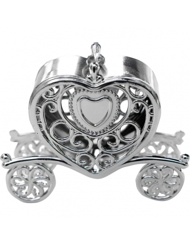 Caleasca inima baroque aurie, caseta 10cm