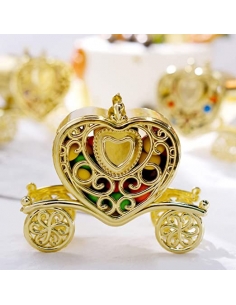 Caleasca inima baroque aurie, caseta 10cm 2