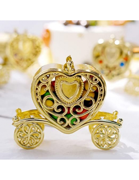 Caleasca inima baroque aurie, caseta 10cm