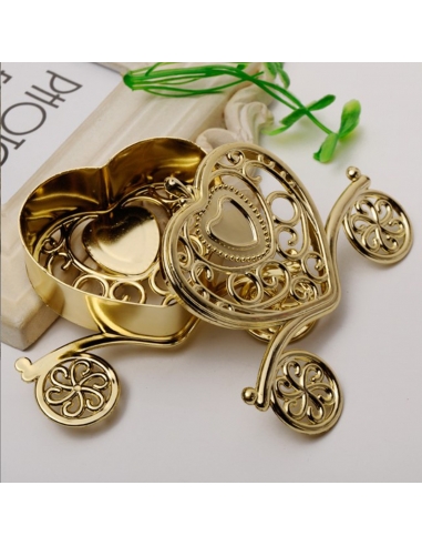 Caleasca inima baroque aurie, caseta 10cm