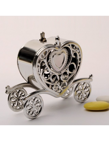 Caleasca inima baroque aurie, caseta 10cm