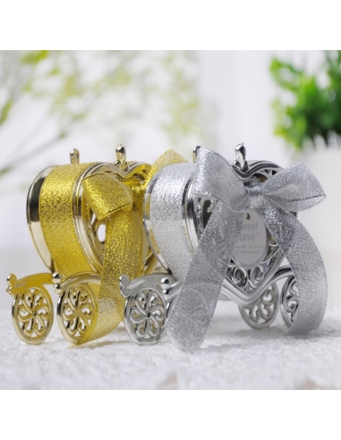 Caleasca inima baroque aurie, caseta 10cm