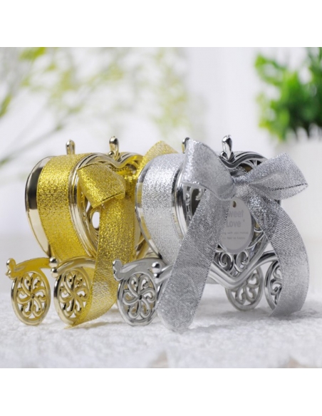 Caleasca inima baroque aurie, caseta 10cm