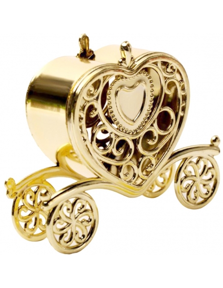 Caleasca inima baroque aurie, caseta 10cm