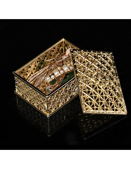 Cutie dreptunghiulara baroque aurie, caseta 8cm