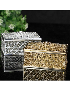 Cutie dreptunghiulara baroque aurie, caseta 8cm 2