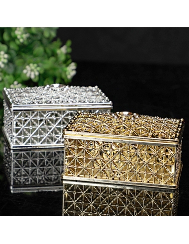 Cutie dreptunghiulara baroque aurie, caseta 8cm