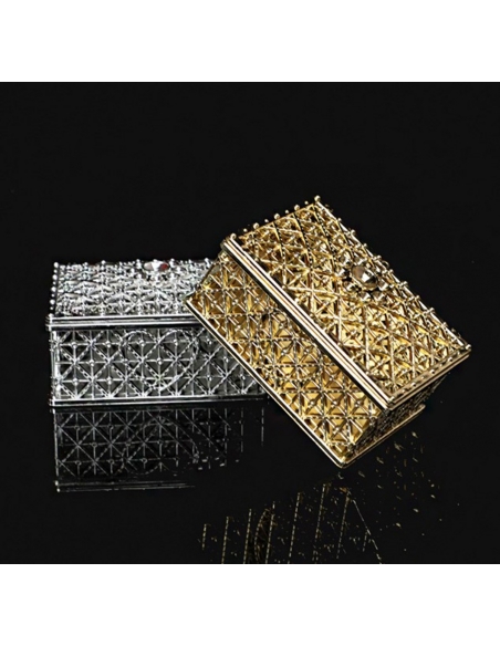 Cutie dreptunghiulara baroque aurie, caseta 8cm