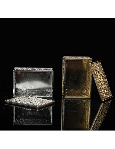 Cutie dreptunghiulara baroque aurie, caseta 8cm