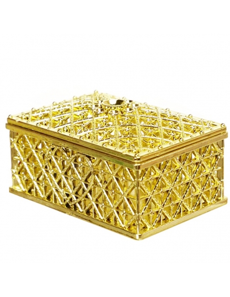 Cutie dreptunghiulara baroque aurie, caseta 8cm