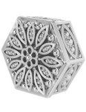 Cutie hexagonala baroque flower argintie, caseta 6cm