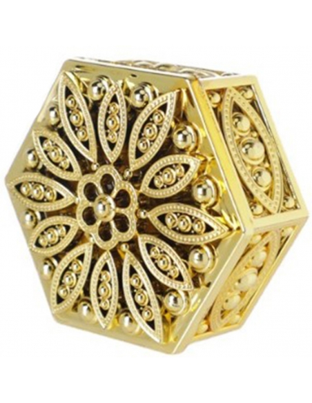 Cutie hexagonala baroque flower aurie, caseta 6cm