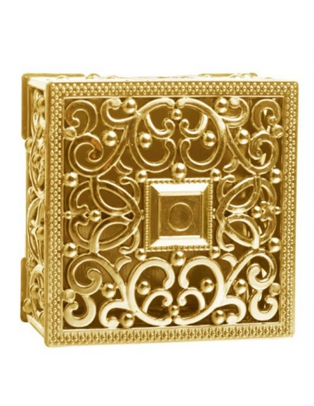 Cutiuta patrata baroque aurie, caseta 6cm