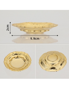 Mini tava aurie rotunda din plastic, marturie 10cm 2