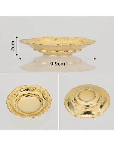 Mini tava aurie rotunda din plastic, marturie 10cm