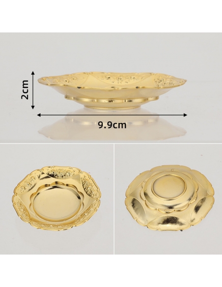 Mini tava aurie rotunda din plastic, marturie 10cm