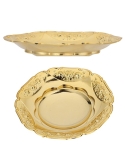 Mini tava aurie rotunda din plastic, marturie 10cm