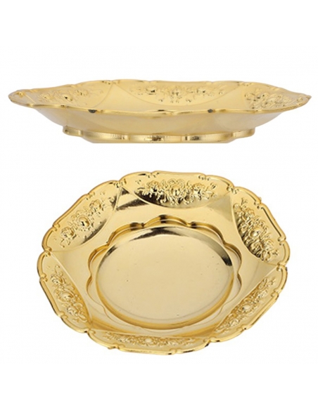 Mini tava aurie rotunda din plastic, marturie 10cm