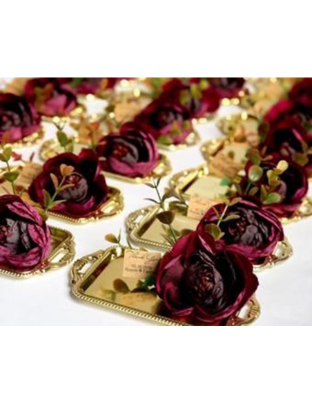 Mini tava aurie rotunda din plastic, marturie 10cm