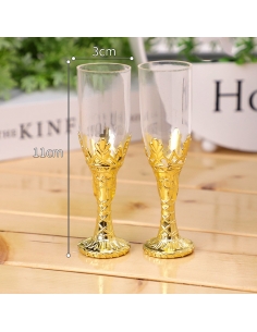 Marturie Pahar de Sampanie Auriu 11cm 2