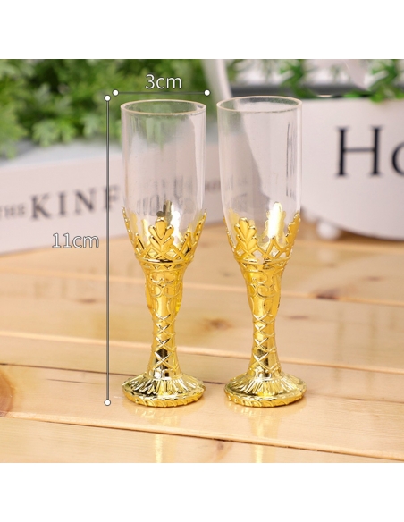 Marturie Pahar de Sampanie Auriu 11cm