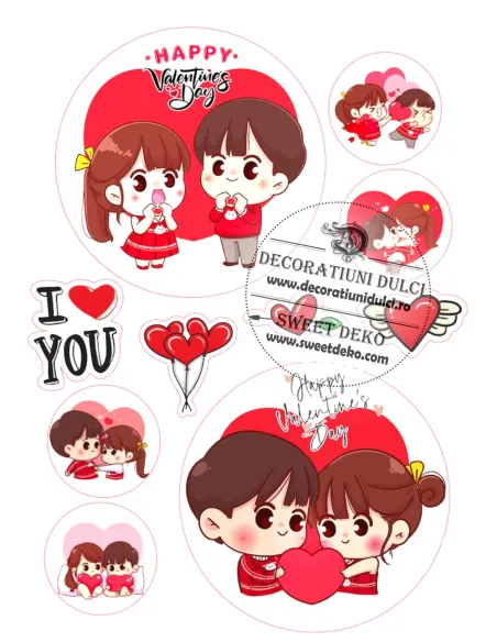 Imagine comestibila Happy Valentine's Day | bento cake