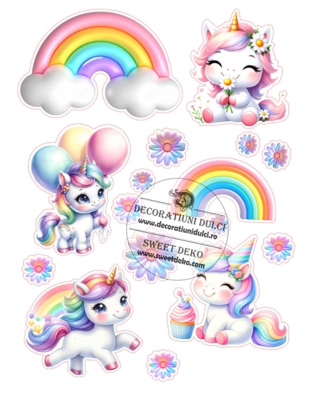 Imagine comestibila unicorni si margarete