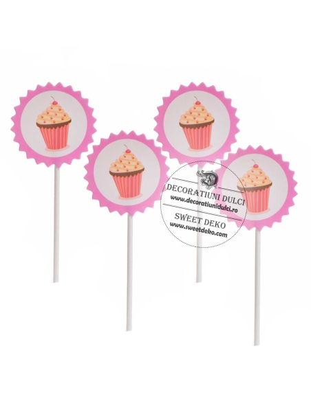 Set 4 decoratiuni briose roz