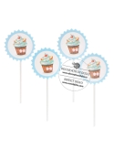 Set 4 decoratiuni briose bleu