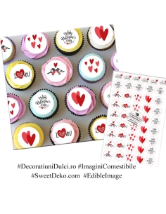 Cerculete decor macarons Valentin's Day, imagine comestibila 2