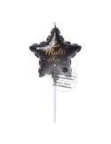 Lumanare balon stea negru sidef