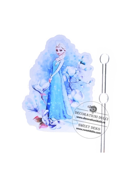 Cake topper din carton Elsa valsul florilor