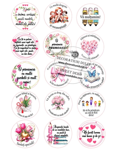 Martisoare dulci Dna. Invatatoare | imagine comestibila