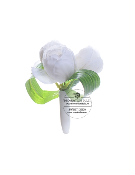 Topper flori - buchet de 3 lalele albe