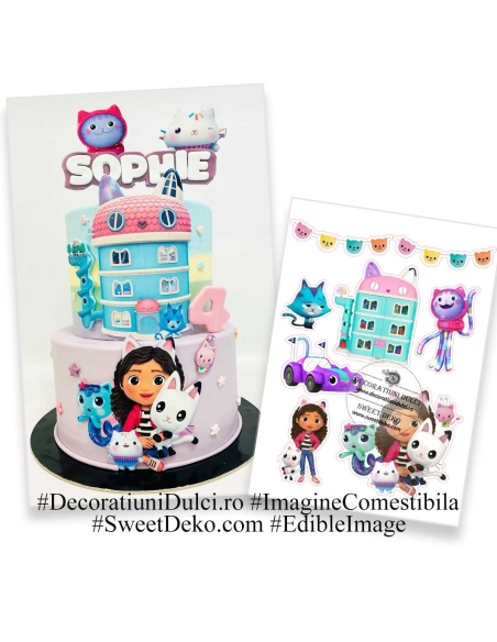 Decoratiune comestibila pentru tort - Gabby's Dollhouse