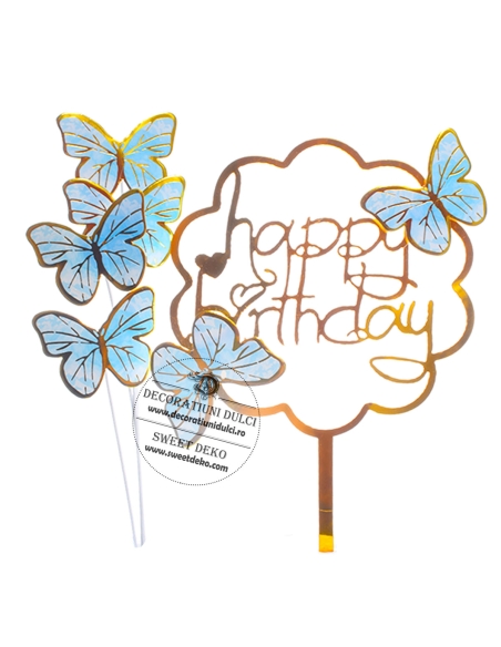 Set topper si 4 fluturasi bleu