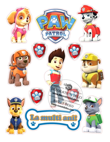 Imagine comestibila eroii  din Patrula Catelusilor | Decoratiuni Dulci