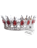Diadema argintie cu pietre rosii, pentru decor tort